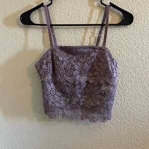 SO Lavender Lace Crop Top